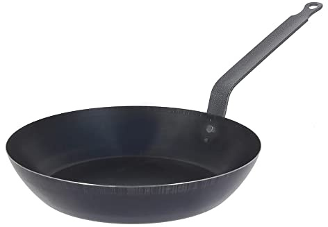 De Buyer - 5020.30 - Poêle en tôle bleue, coupe lyonnaise - Diamètre 30