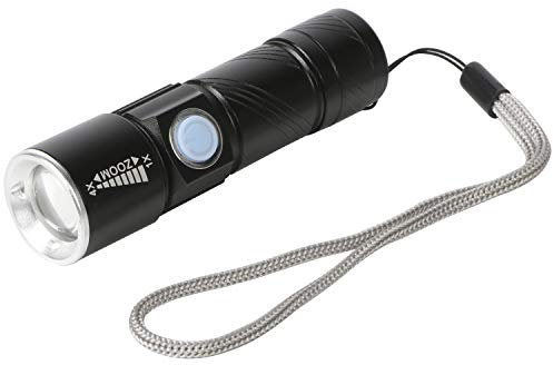 TRIXES Torcia a LED ultra brillante, ricaricabile, con puntatore di messa a fuoco del fascio luminoso.