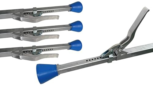 2 x Barre de serrage 4 pans carré/Barre de serrage/Pince poutres, 1,88 voitures – 2,85 m Classification, pieds en caoutchouc