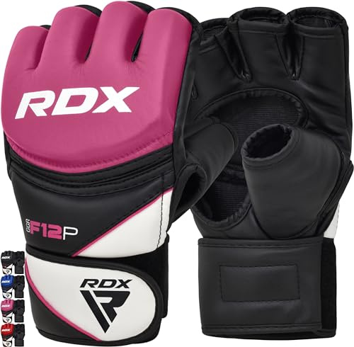 RDX MMA, GGR-F12P, Handschuhe Kampfsport Sparring Freefight Trainingshandschuhe Grappling Sandsack Gloves, Rosa, L