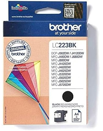 Brother Original Tintenpatrone LC-223BK schwarz DCP-J4120DW, MFC-J4420DW, MFC-J4620DW, MFC-J4625DW, MFC-J5320DW, MFC-J5620DW, MFC-J5625DW, MFC-J5720DW klein