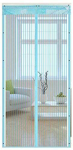 Icegrey Fliegen Gitter Türvorhang Magnetic Moskito Netz,12 Größe verfügbar Passend Türen bis zu 120cm X 210cm MAX Blau