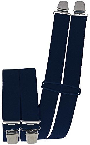 Harrys-Collection Herren Hosenträger 4 Extra Starken Clips uni, Marine, Einheitsgröße