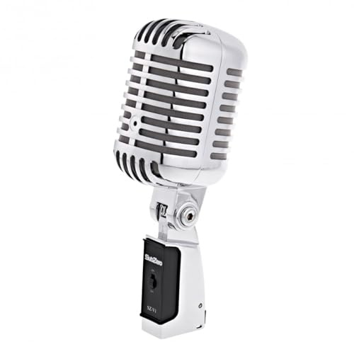 SubZero SZ-V1 Vintage Style Microphone | Vintage-inspired design with modern features, cardioid pattern reduces stage noise, durable chrome-plated zinc body