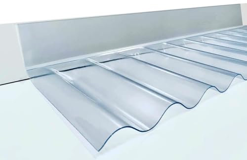 Wandanschluss-Profil für Lichtwellplatten mit Sinuswelle: Profil 76/18. Gesamtlänge ca. 70 cm - Schenkellängen ca 65 x 150 mm - sehr elastisch, somit an verschiedene Dachneigungen anpassbar