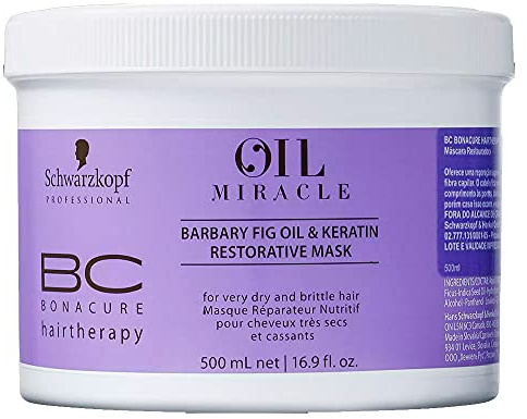 Schwarzkopf Bonacure Oil Miracle Barbary fig oil and Keratin Mask, 500 ml, 1er Pack, (1x 0,5 L) Aquatisch