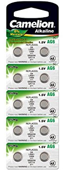 Camelion - 10 x 371 AG6 alcaline Coin pile bouton 1.5V