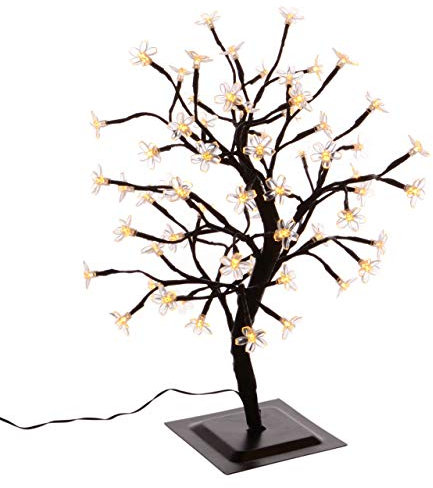 64 LED Baum mit Blüten Blütenbaum Lichterbaum weiß 45 cm hoch Trafo IP44 Timer Weihnachtsbeleuchtung Weihnachtsdeko Lichterdeko Xmas