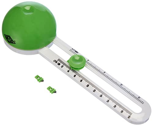 Wedo 799500 Kreisschneider Comfortline (für Durchmesser von 10 - 32 cm, inklusive 3 Klingen, mit Schutzkappe) grün/weiß