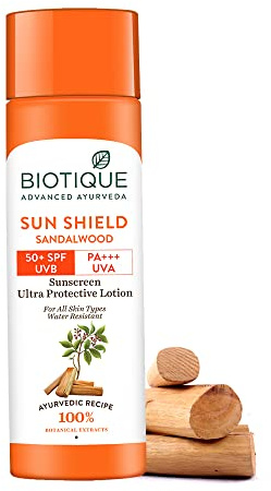 Biotique Sandelträ ansikte och kropp solkräm SPF 50 UVA/UVB solkräm
