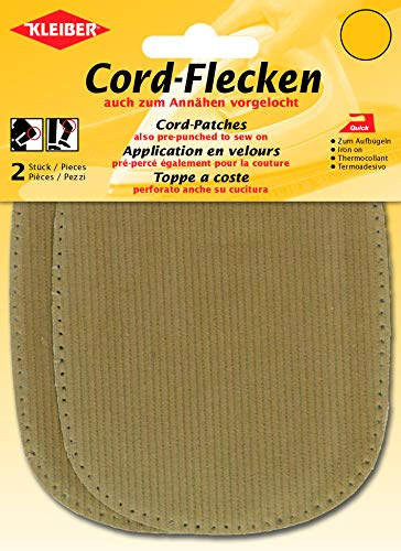 Kleiber Iron-on or sew on elbow and knee patches, Beige, 2 per pack