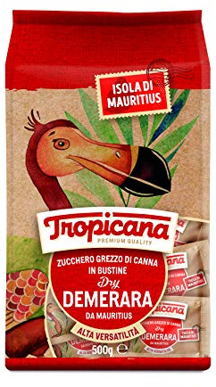 Tropicana, Zucchero di Canna in Bustine, Ideale come Dolcificante per Bevande o per Dolci, Sapore Dolce e Speziato con Aroma Intenso, 500 gr (Circa 102 Bustine)