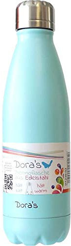 Dora´s Thermoflasche aus Edelstahl 500ml (hellblau, 500 ml)