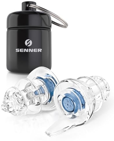Senner ® MusicPro Soft | Ear Protection for Concerts, Music, Disco, Festivals - Extra Soft Earplugs, Blue/Transparent - with Aluminum Case
