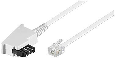 goobay 68539 Cavo di collegamento TAE (spina TAE-F a spina occidentale), bianco, 3m