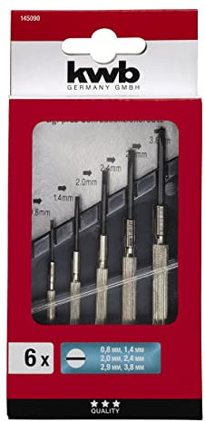 kwb Precision Slotted, Flathead Screwdriver Set for Fine Mechanics, Mini Screwdrivers for Watchmakers, Precision Mechanics, Tool Set in Storage Box, with Grip Surface and Metal Cap