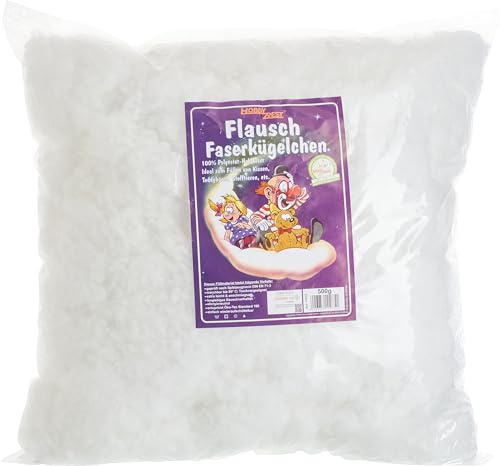 Hobbybest Soft-Flocks Füllgranulat Ganzjährig Waschbar bis 95°C 100% Polyester Ideal für Kissen Puppen Spielzeug Bastelprojekte 500 g