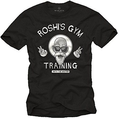 MAKAYA Camiseta Roshi´s GMY - Training with The Master - Negro XL