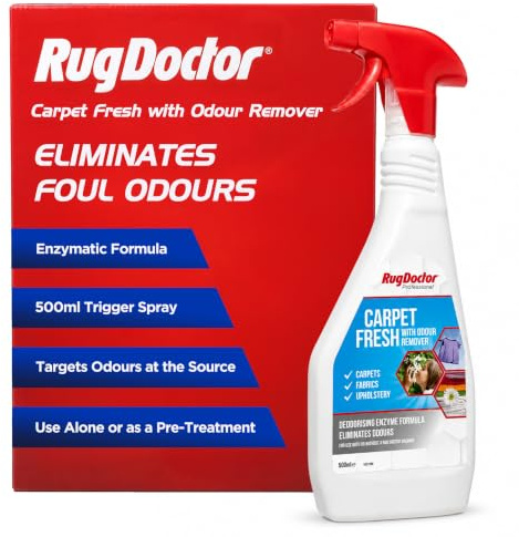 Rug Doctor Carpet Fresh with Odour Remover, 500ml - Removes Pet Urine, Blood, Smoke & Food Stains and Odours - Carpet, Upholstery & Fabric Cleaner - Trigger Spray