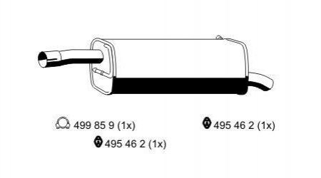 Auspuff Endschalldämpfer Auspuffanlage Endtopf original ERNST (313193) 850mm