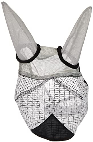 Kerbl, 324516, Maschera antimosche con protezione per le orecchie e protezione UV, Bianco, Cob