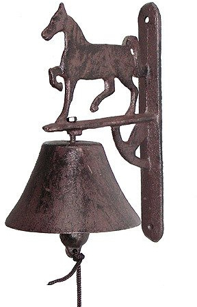 zeitzone Türglocke Pferd Nostalgie Glocke Gusseisen Reiterhof Antik-Stil Braun