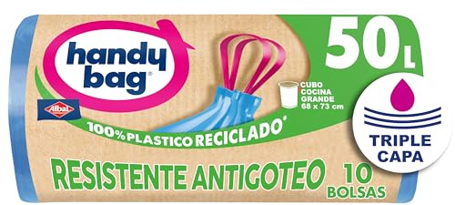 Handy Bag Müllbeutel, 50 l, extra robust, auslaufsicher, 10 Beutel