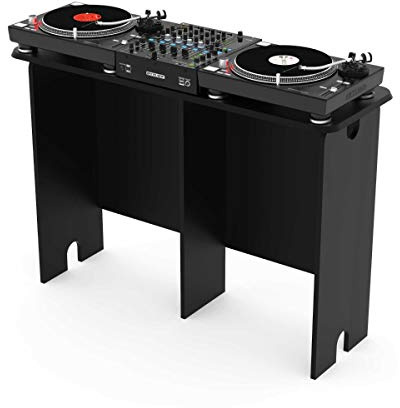 Glorious Mix Station Black – Para 2 tocadiscos o reproductores de CD de mesa y 1 mesa de mezclas de hasta 14 pulgadas de ancho, negro, Glorious DJ