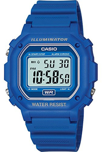 Casio Unisex 42.00mm Quartz Watch with LCD Digital dial and Blue Plastic/Resin Strap Strap F-108WH-2AEF