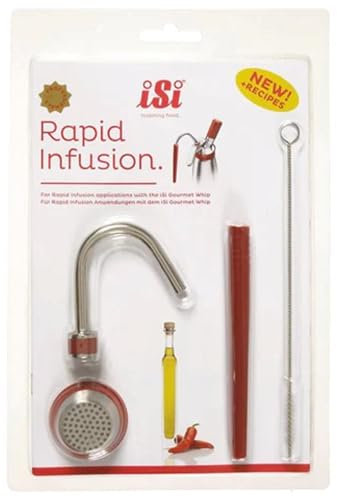 iSi 2722 Rapid Infusionsset, Aromaverstärkung mittels Druckfinfusion, Aromatisieren Sie Flüssigkeiten wie Alkohol, Öle oder Essig, Zubehör für den iSi Gourmet Whip, Silber