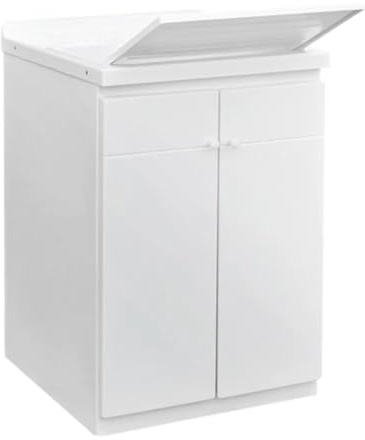 Dianhydro Lavatoio con Mobile in ABS e con tavola in Polipropilene 60x60cm, (PP), Bianco, 60 x 60 cm