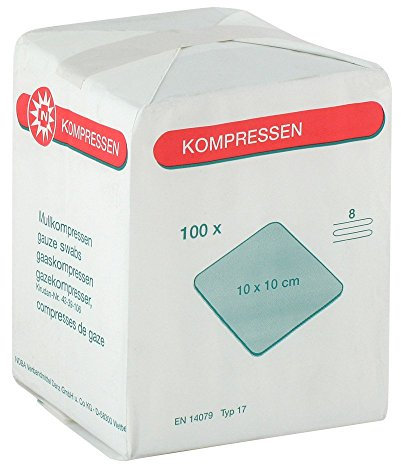 MULLKOMPRESSEN 10x10 cm unsteril 8fach 100 St