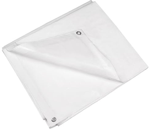 jarolift Abdeckplane Poolabdeckung Gewebeplane, Plane aus Polyethylen-Gewebe 140 g/qm, Wasserdicht Schimmelresistent Reißfest, 4 x 8 m, Weiß