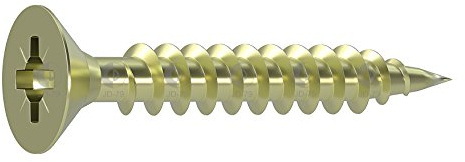 Dresselhaus 0/1130/021/3,0/16/ /03 JD-79-Universalschraube mit Senkkopf, Kreuzschlitz Z und Vollgewinde, galvanisch verzinkt gelb chromatiert, 3 x 16 mm, 3 x 16, 1000 Stück
