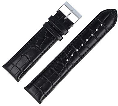 HUGO BOSS Uhrenarmband 22mm Leder Schwarz Kroko - 659302186
