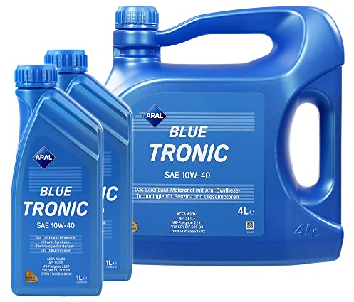 2x 1 L + 4 L = 6 LITER ARAL BLUETRONIC BLUE TRONIC 10W-40 MOTOR-ÖL MOTOREN-ÖL