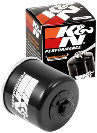 K&N Motorcycle Oil Filter: High Performance, Premium, Designed to be used with Synthetic or Conventional Oils, Wrench Off Nut: Fits Select Suzuki Motorcycles, KN-138