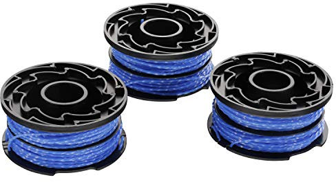BLACK+DECKER Rocchetto e Filo Nylon Reflex, Kit 3 pezzi X 6 metri, filo 1,5 mm, Ricambio per Rasaerba e Decespugliatori, Colore Azzurro , A6441X3-XJ