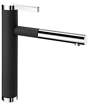 BLANCO LINEE-S | Küchenarmatur in anthrazit/chrom | Hochdruck | Mit herausziehbarem Schlauch | Rückflussverhinderer | Keramik Kartusche | Gesicherte Wasserqualität & wassersparend | [4,6x24,8x28,1cm]