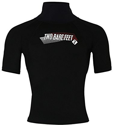 Two Bare Feet Adults Thermal Fleece Lined Rash Vest Short Sleeve - UV Protection Surf Base Layer, Wetsuit Swimming Tops for Surfing