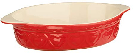 Premier Housewares Sweet Heart Baking Dish, Red, 1.4 Litre