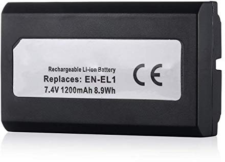 Amsahr BT-NKENEL1-1CT Numérique Remplacement Caméra/Caméscope Batterie pour Nikon En-El1/Enel1/Coolpix/5000/5400/5700/775/8700 Gris