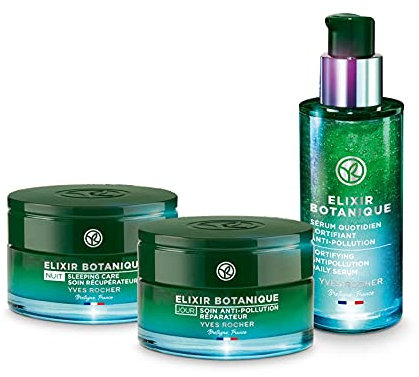 Yves Rocher Pflege-Set Elixir Botanique, Anti-Pollution Gesichtspflege-Set mit Serum, Tages- & Nacht-Pflege, Beauty Geschenkidee für Frauen