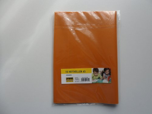 Idena 221184-10'er Pack Hefthüllen A5, transparent, orange