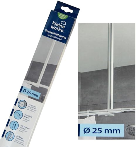 Kleine Wolke Stange Deckenhalter Farbe Chromfarbig 60 cm Länge Ø 25mm