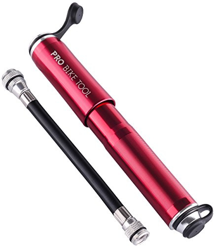 Pro Bike Tool Mini-Fahrradpumpe für Mountainbikes und BMX-Räder, 18,8 cm (7,3 Zoll), Rot
