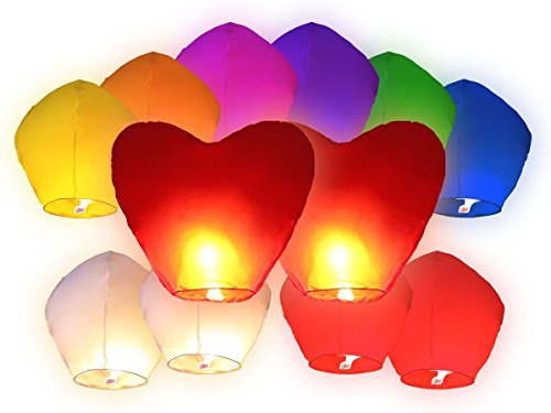SKY LANTERN LANTERNE CHINOIS VOLANT CIEL 12 PCS MARIAGE FÊTE DE MARIAGE MIXTE Ciel
