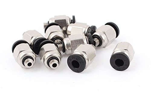 sourcing map 10 Piezas Conector Manguera Tubo de 5mm Diámetro Exterior | 5mm Macho, Racor Neumatico Recto, Adaptador Manguera Tubo, Enchufe Rapido Neumatico