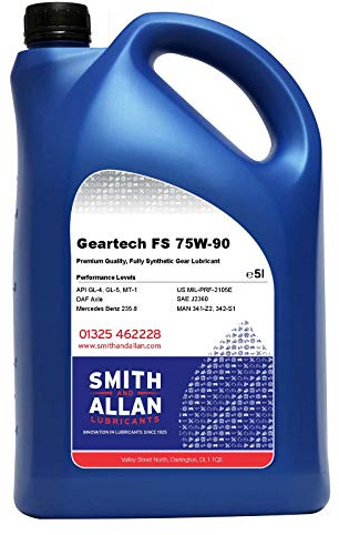 Smith & Allan Fully Synthetic Gear Oil 75w/90 API GL4/5 : Size - 5lt