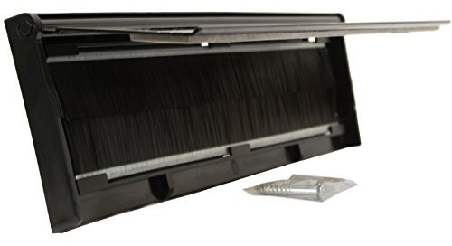 Stormguard 06SR0310000W internal metal mailbox brush case with cover black, 293 x 77 mm